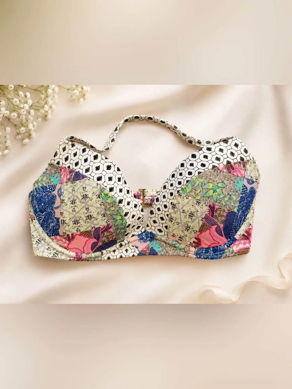 Victoria’s Secret Dream Angels Halter Bra 32DD Floral Convertible- Y2K